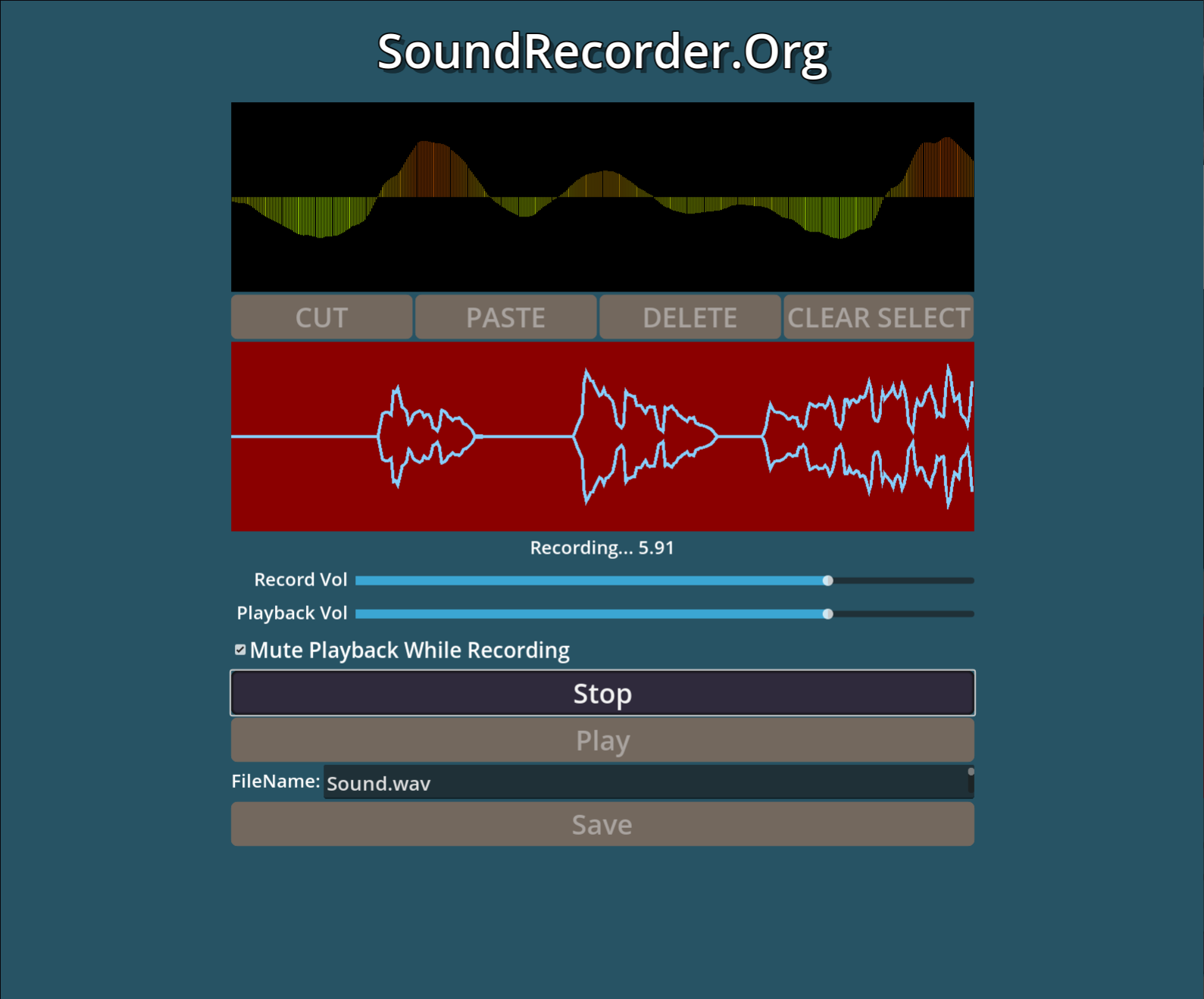 Current SoundRecorder App Screenshot
